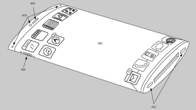 Curvaceous: flexible display tech inside your phone (Credit: US Patent and Trademark Office)