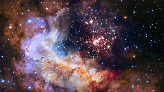 Newborn stars in the Westerlund 2 star cluster (Credit: NASA/ESA) 